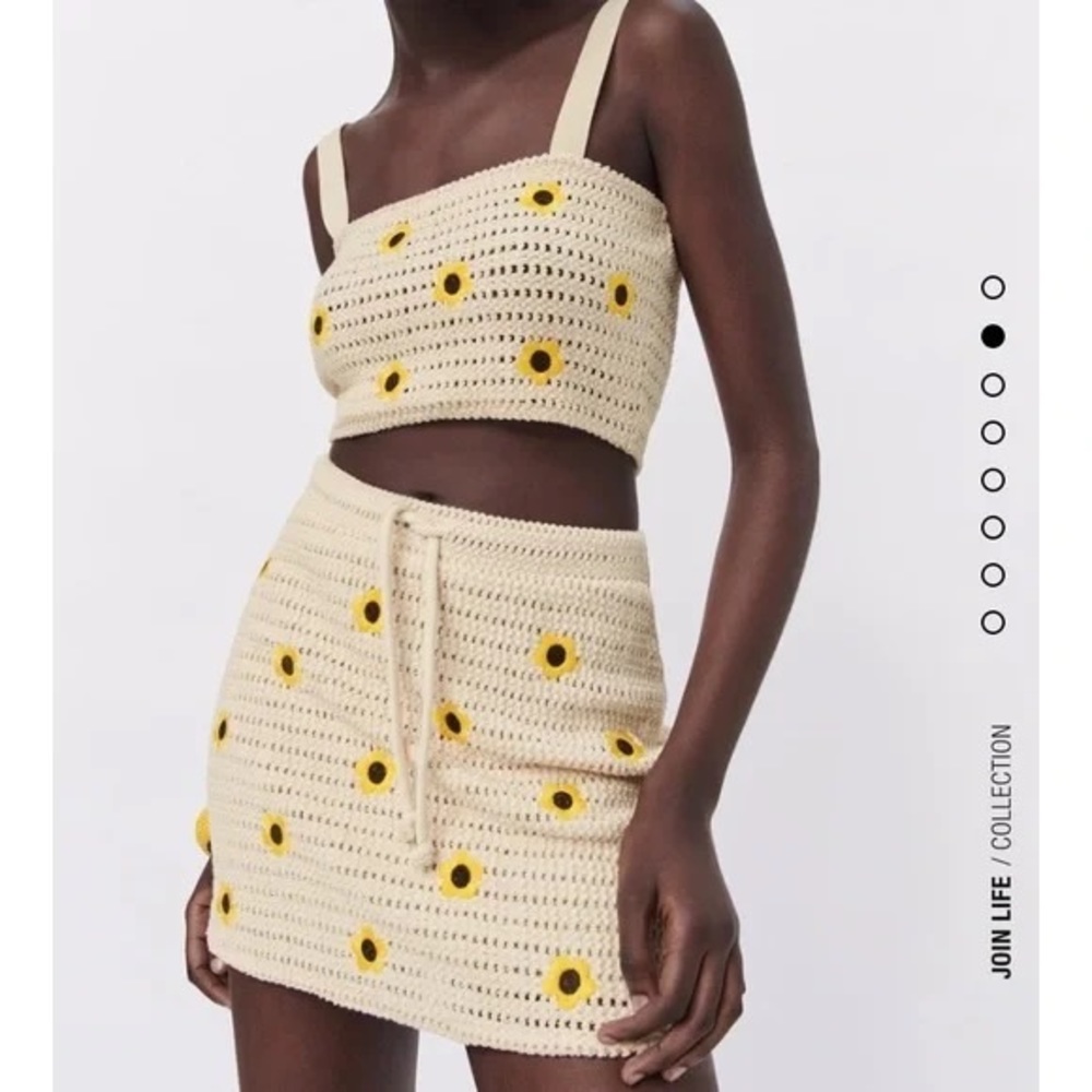 NWOT 🌻 ZARA SUNFLOWER CROCHET TOP